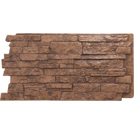 Ekena Millwork 49"W x 25 1/2"H x 1 1/4"D Acadia Ledge Stacked Stone, StoneWall Faux Stone Siding Panel, Sedona PNU24X48ALSE